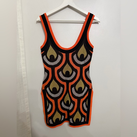 Rabanne X H&M Retro Glittery Jacquard Knit Mini Dress - Picture 4 of 8